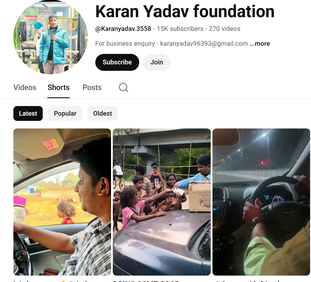 The Youtuber Karan Yadav Helping Poor