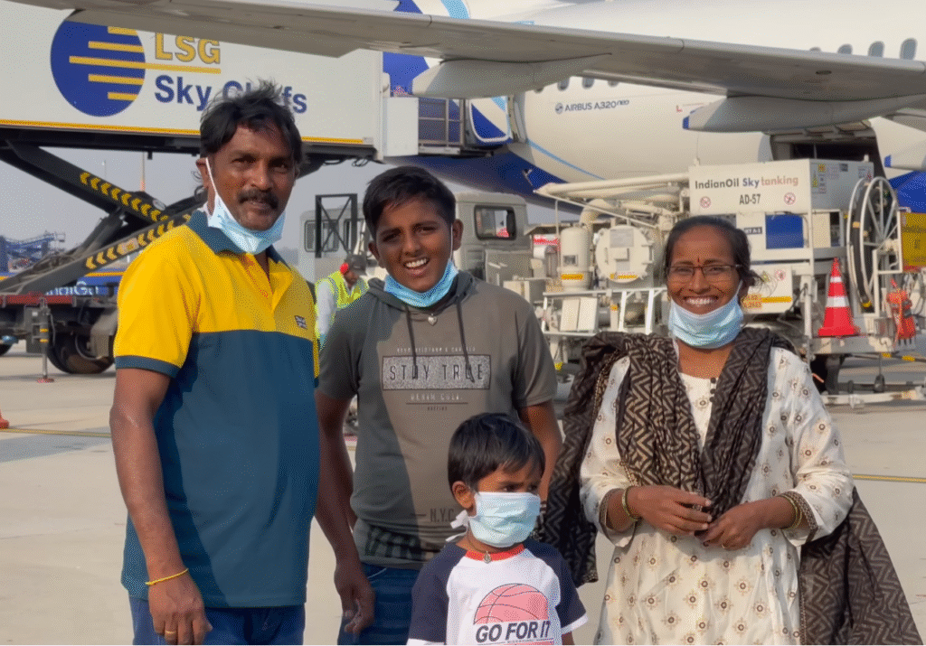 When Poor Barber Family Fly first time through Indigo Airline