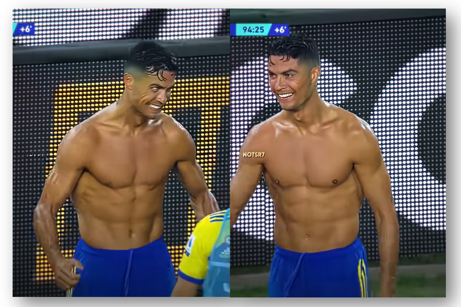 Ronaldos Physique at 36 vs at 40